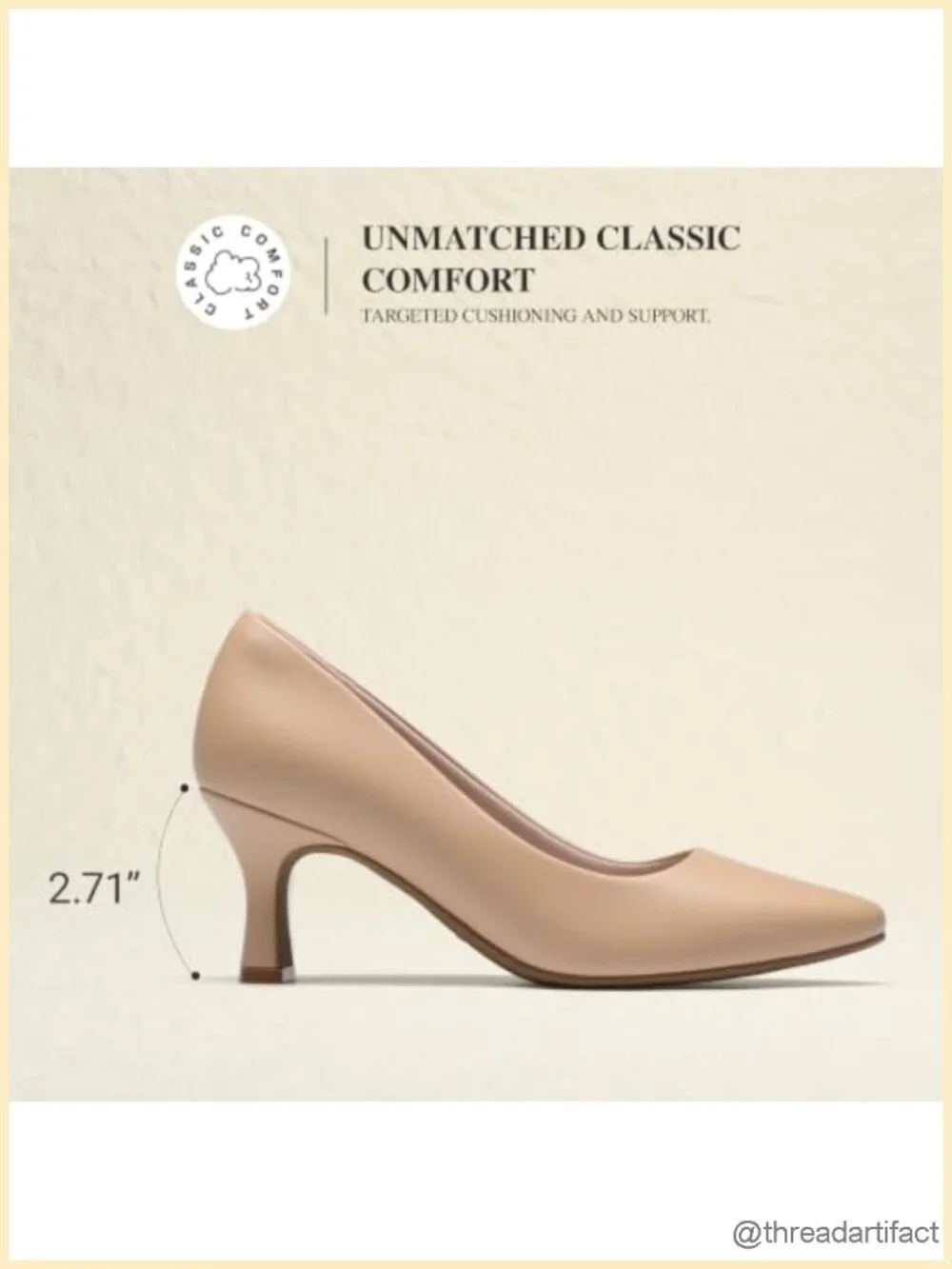 Women's Kitten Heel Pump with Memory Foam Arch Support